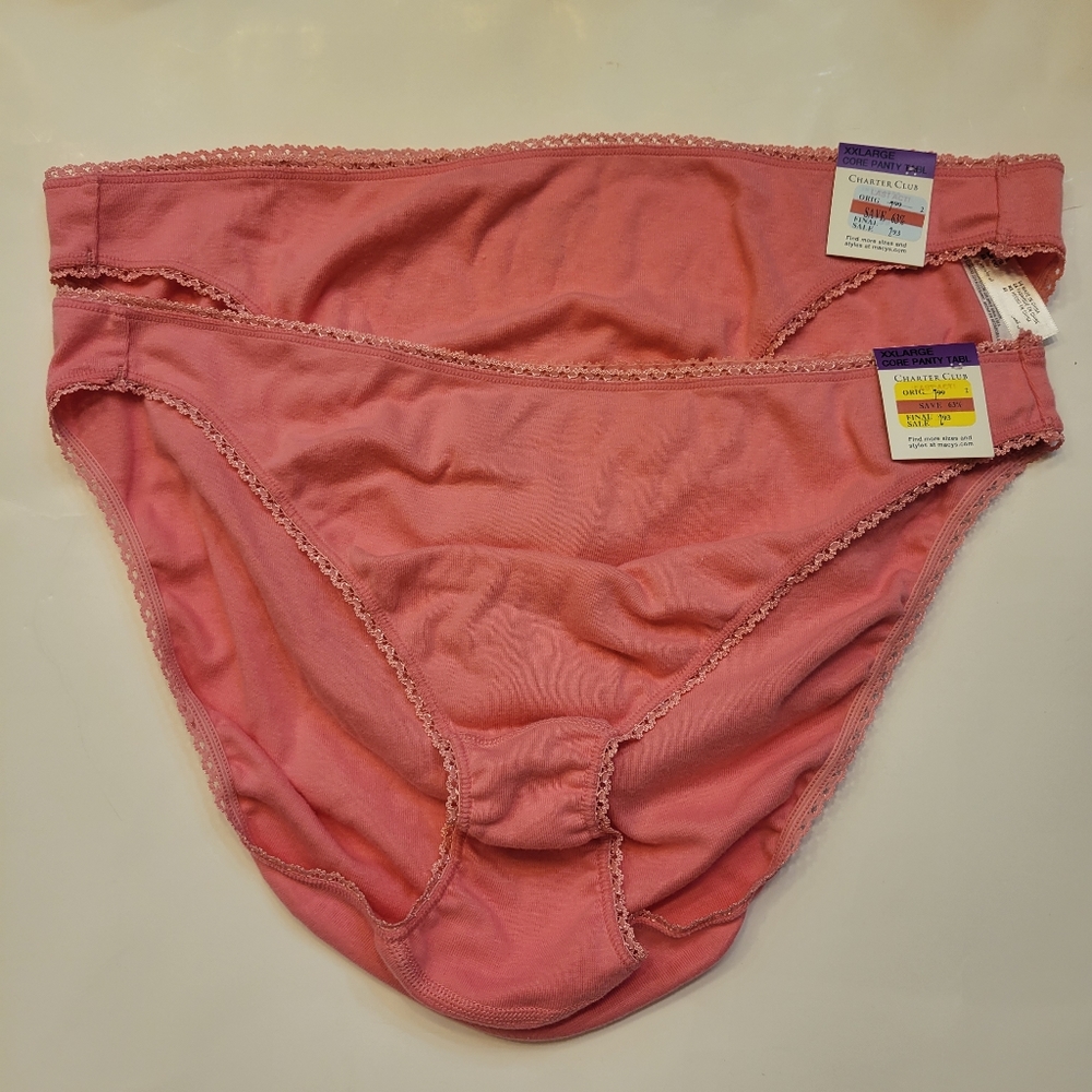 2 Charter Club Everyday Cotton Bikini Underwear 2XL Pink
